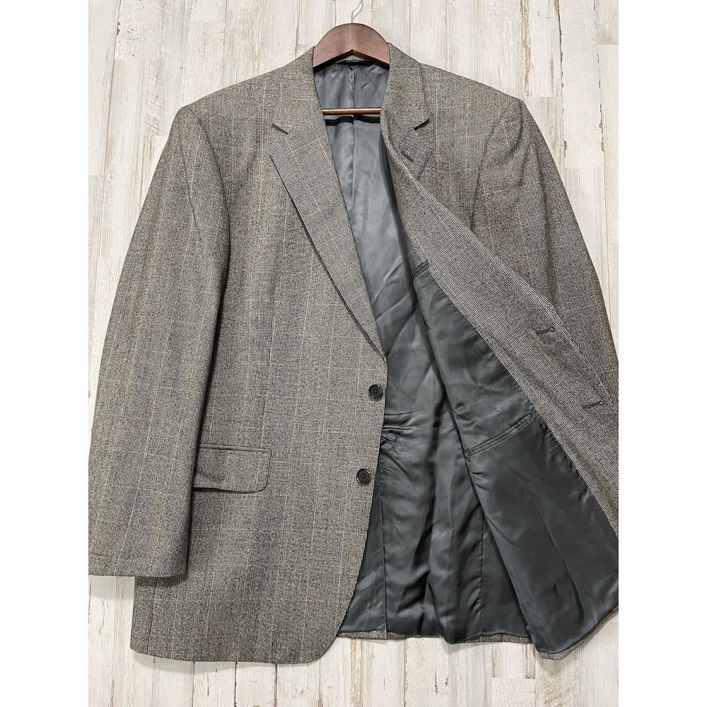 Brooks Brothers‎ Blazer Jacket Mens 46  Regent Fit Beige Herringbone Preppy EUC